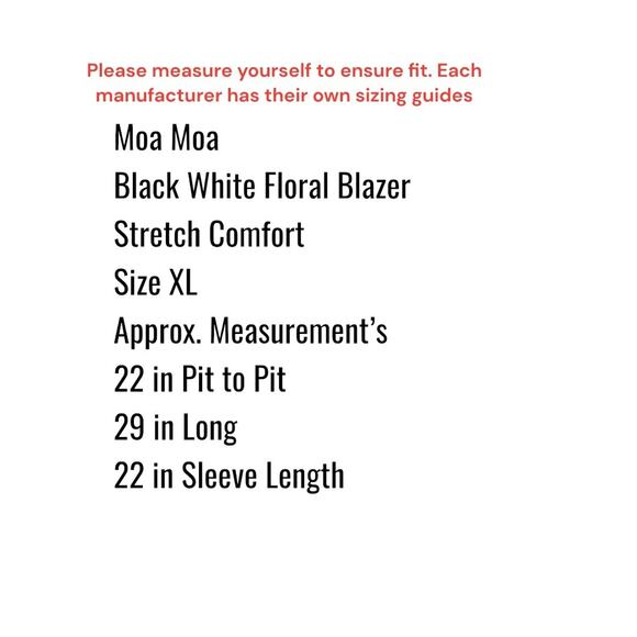 MOA MOA Collection Jacket Womens Size XL Stripe Floral Print Blue Stretch - Picture 4 of 10